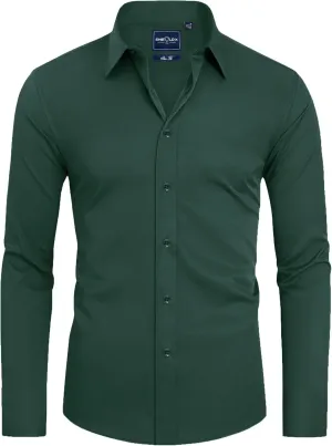 Alimens & Gentle Slim Fit Mens Dress Shirts for Men Button Down Long Sleeve Dress Shirts Wrinkle Free Formal Stain Proof