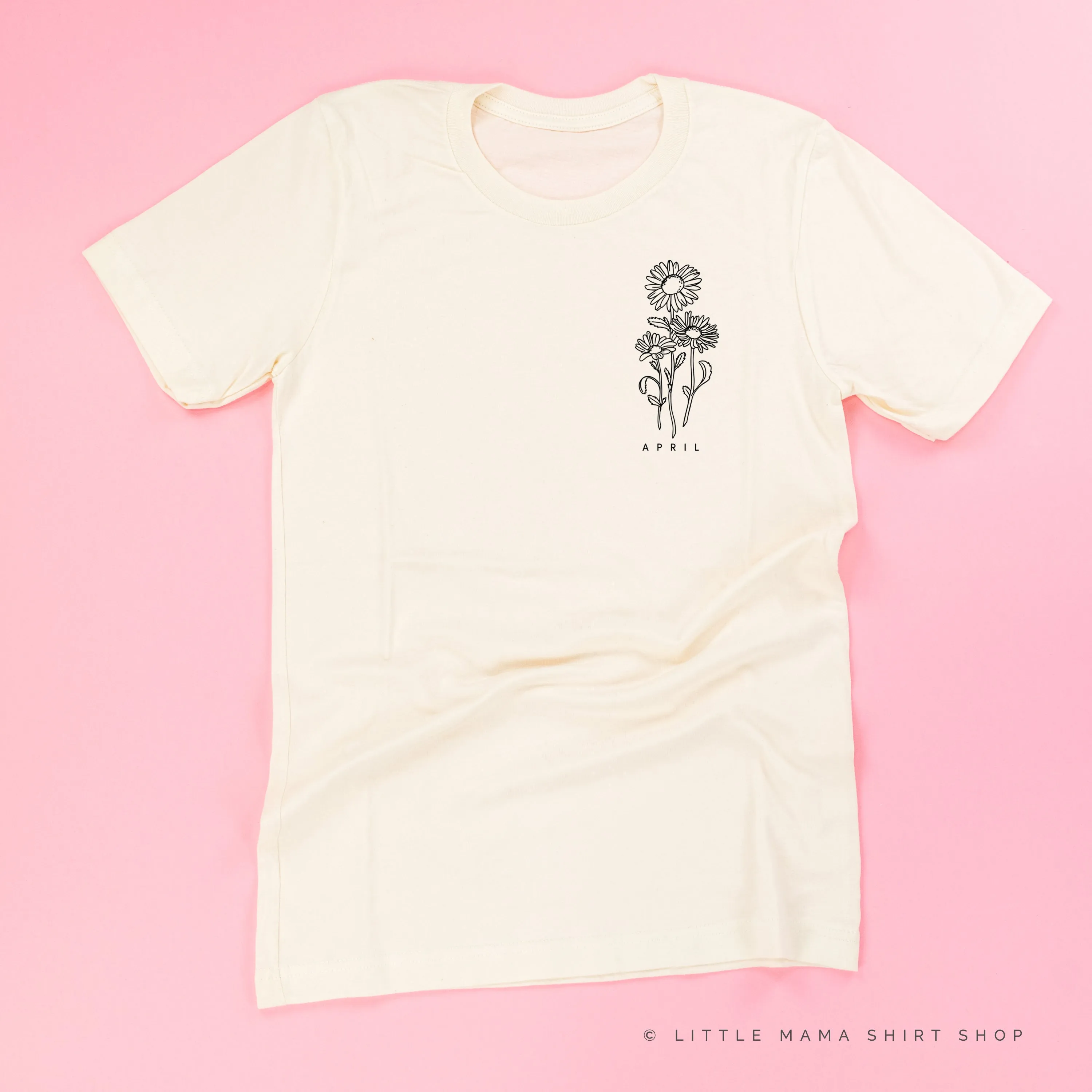APRIL BIRTH FLOWER - Daisy  - pocket - Unisex Tee
