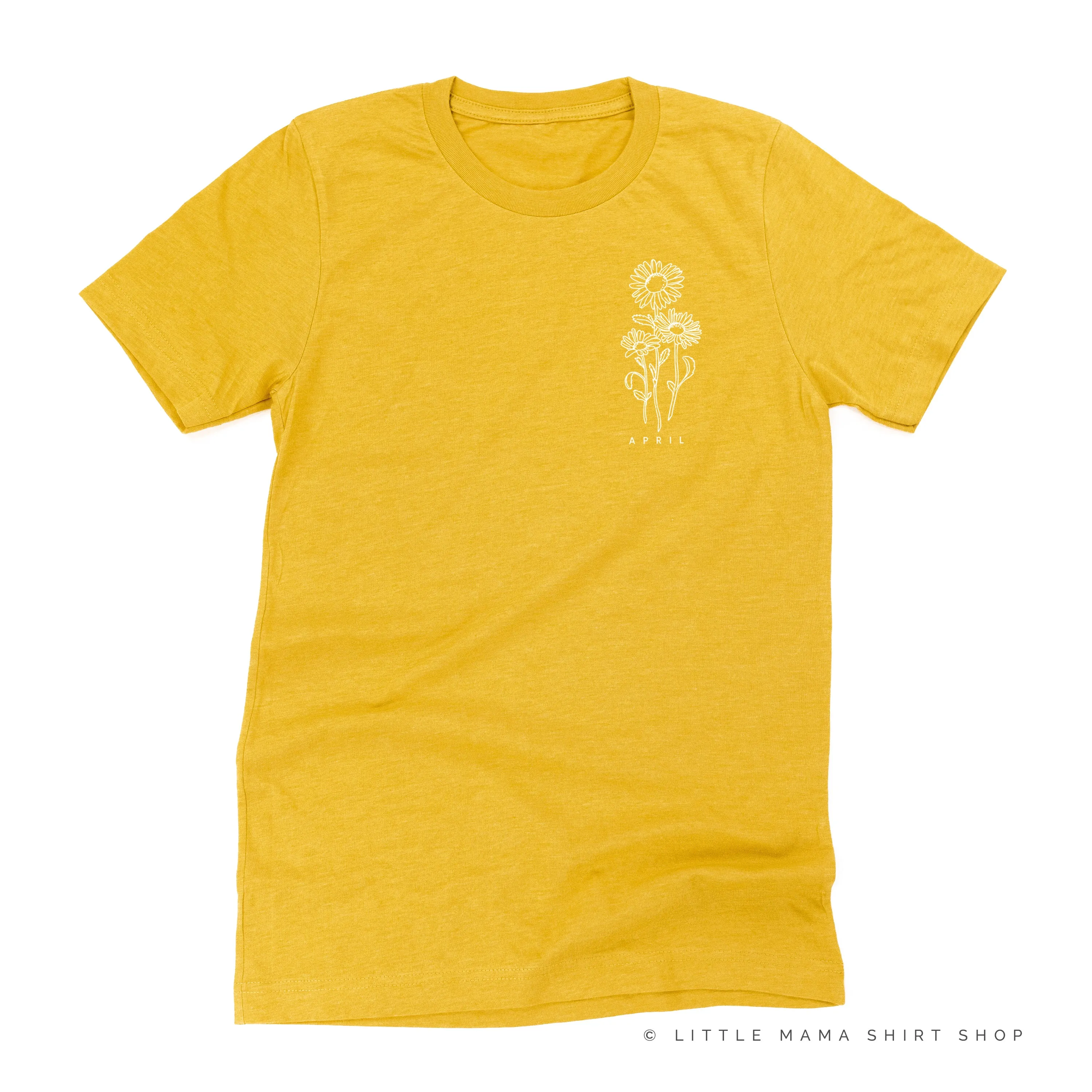APRIL BIRTH FLOWER - Daisy  - pocket - Unisex Tee
