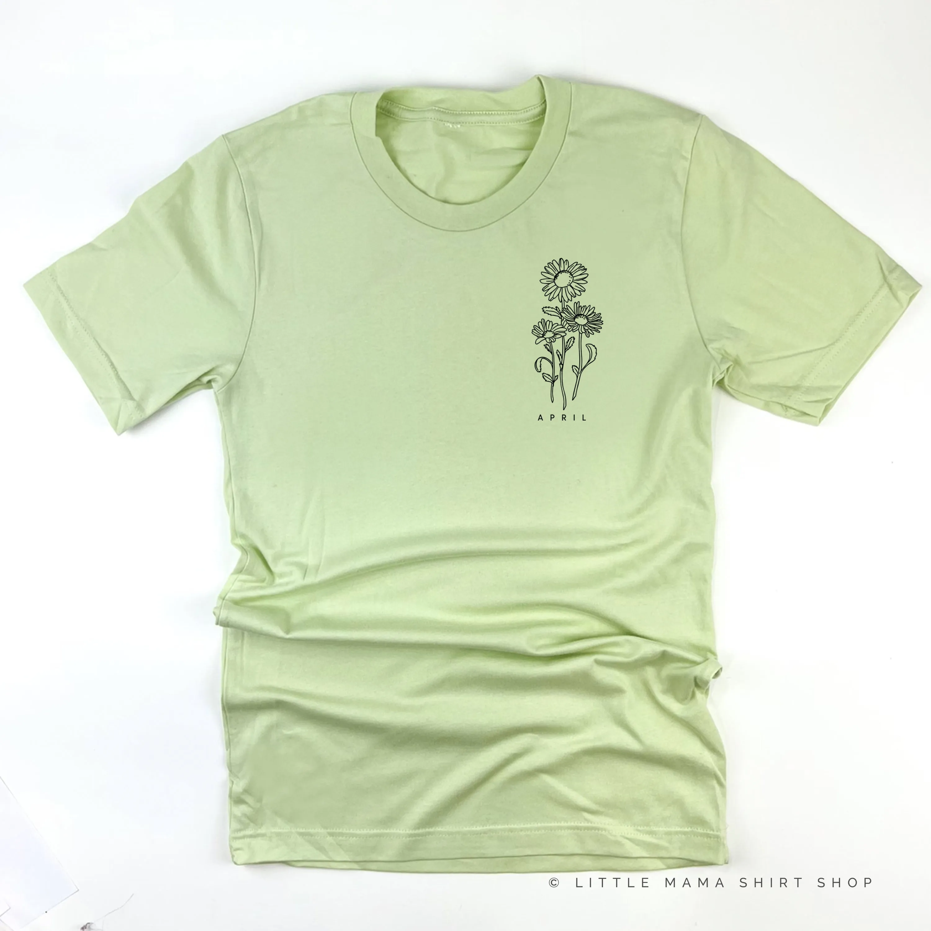 APRIL BIRTH FLOWER - Daisy  - pocket - Unisex Tee