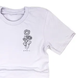 APRIL BIRTH FLOWER - Daisy  - pocket - Unisex Tee