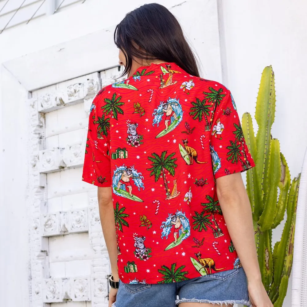 Aussie Christmas Red - Womens Festive Shirt