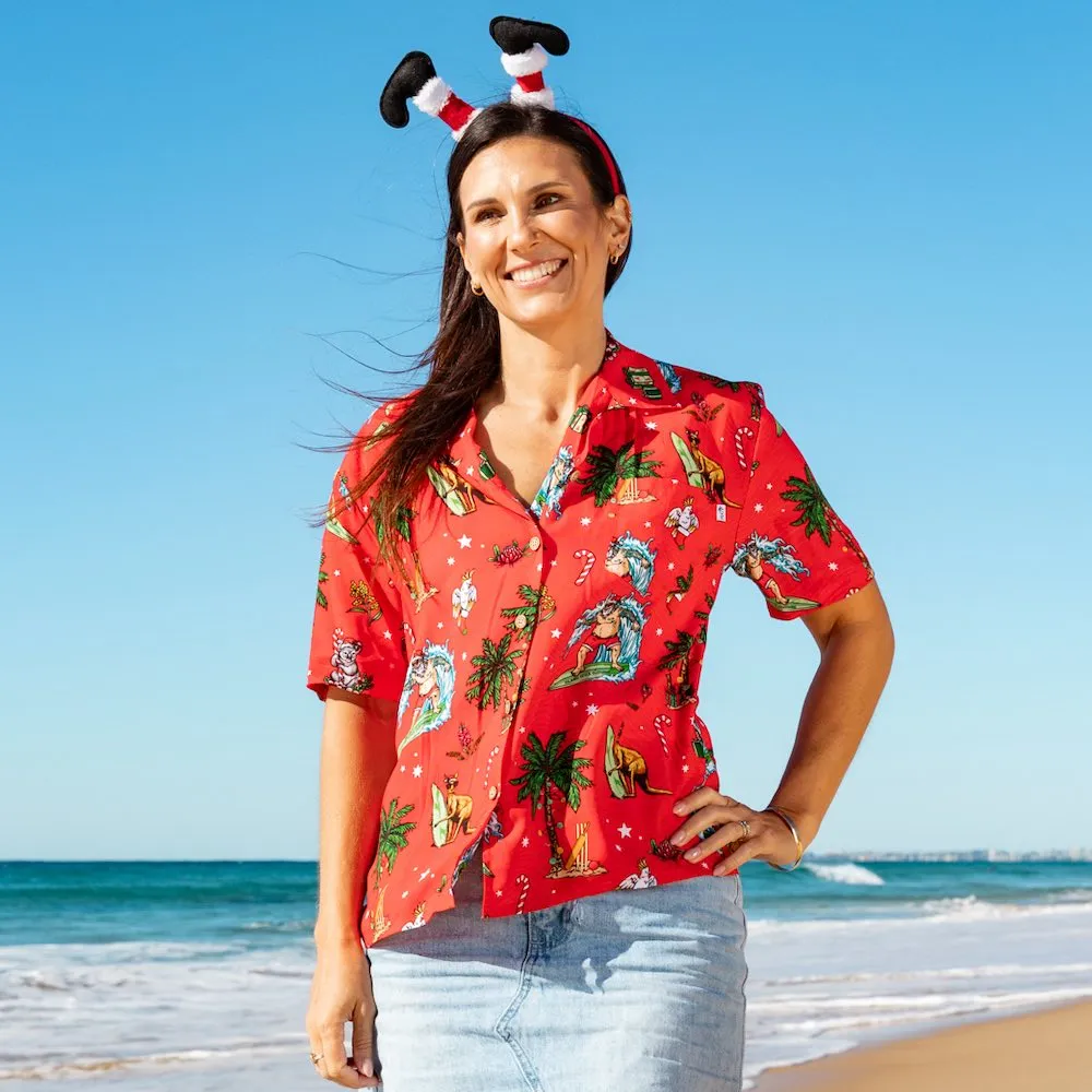 Aussie Christmas Red - Womens Festive Shirt