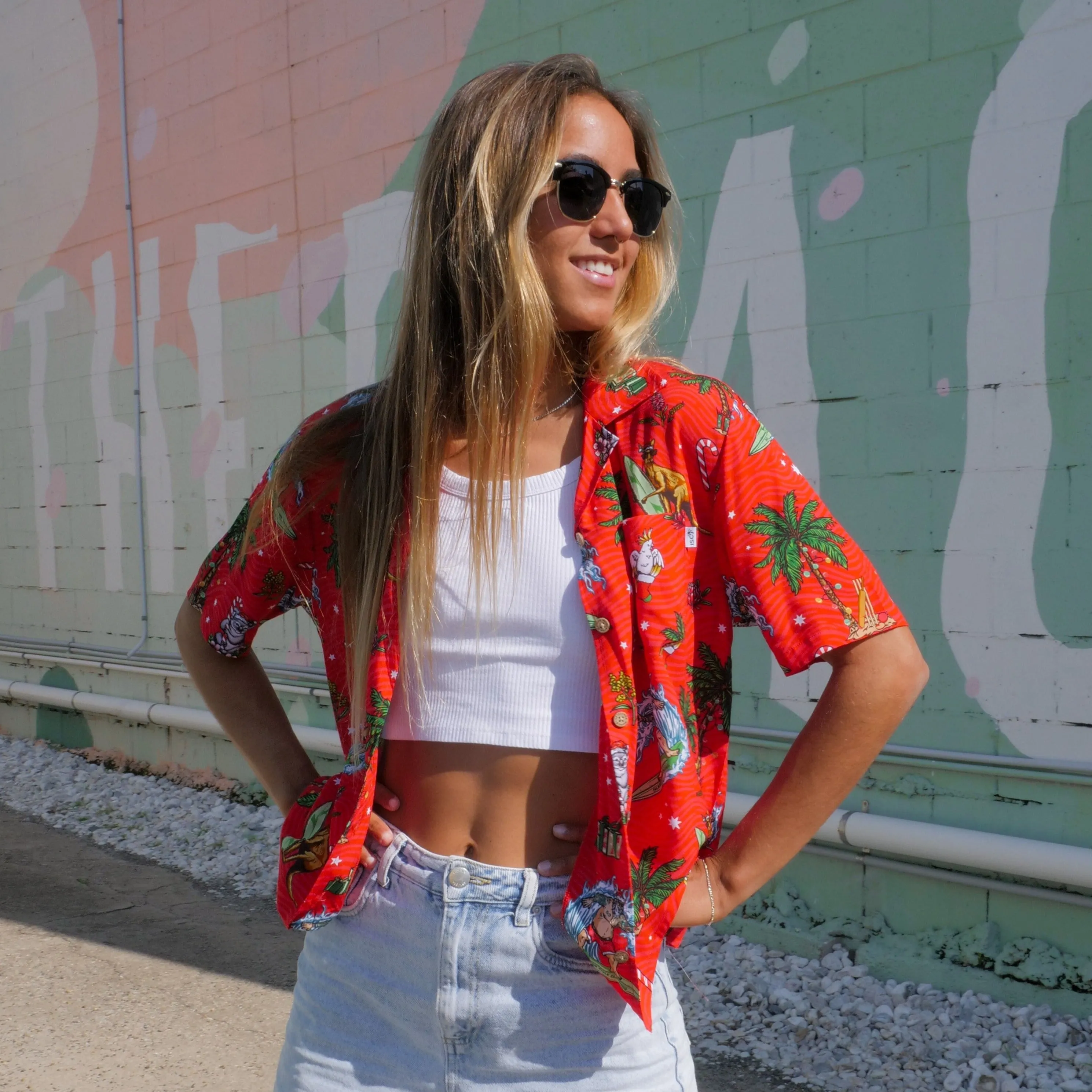 Aussie Christmas Red - Womens Festive Shirt