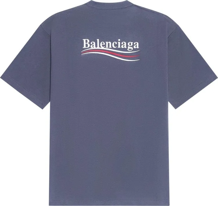 Balenciaga Large Fit T-Shirt 'Dark Grey/White', Gray
