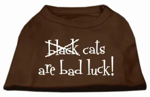Black Cats are Bad Luck Screen Print Shirt Brown XL (16)