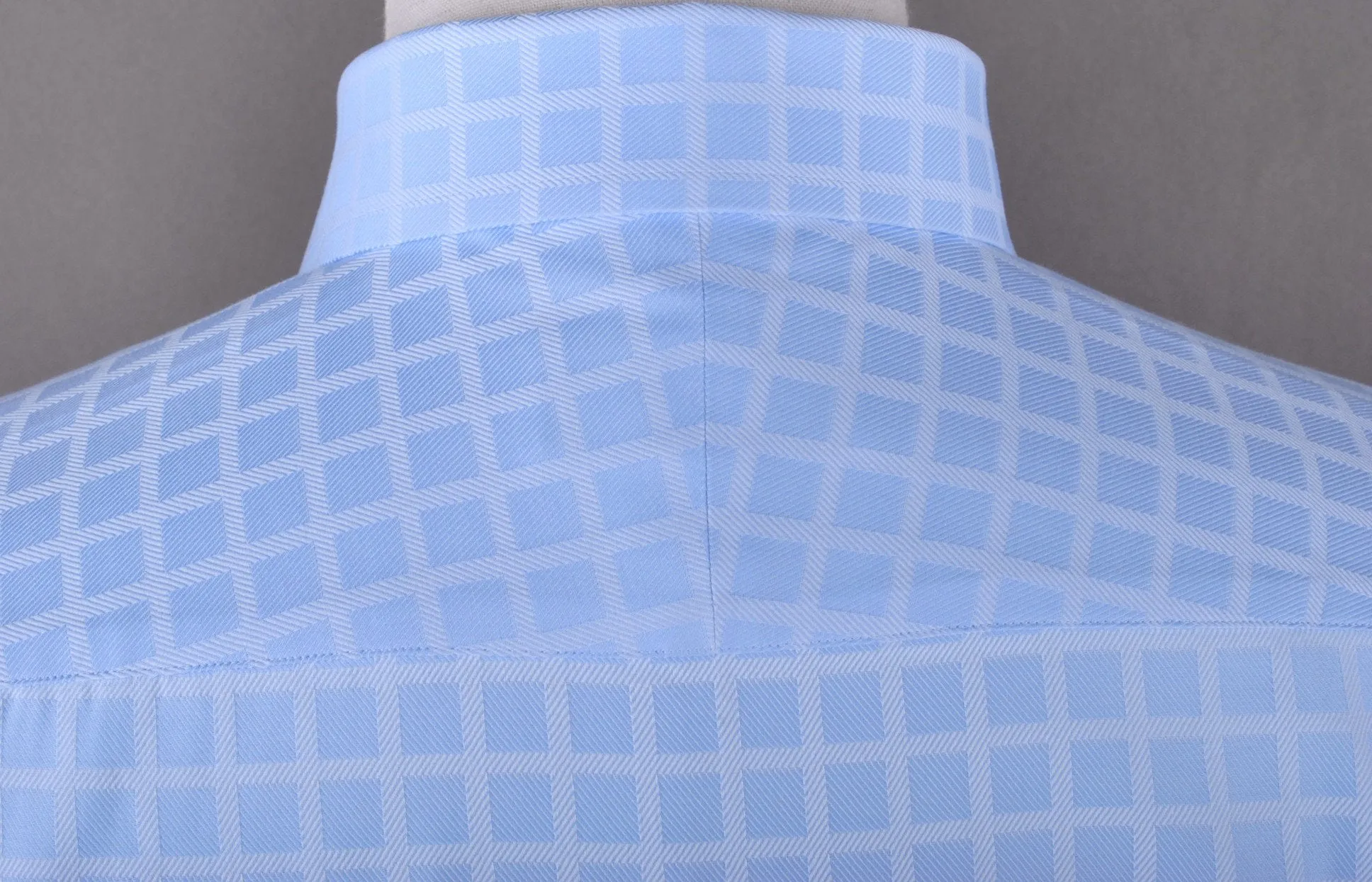 Blue Grid Fade Checkered Herringbone Formal Business Dress Mini Gingham Check Fashion