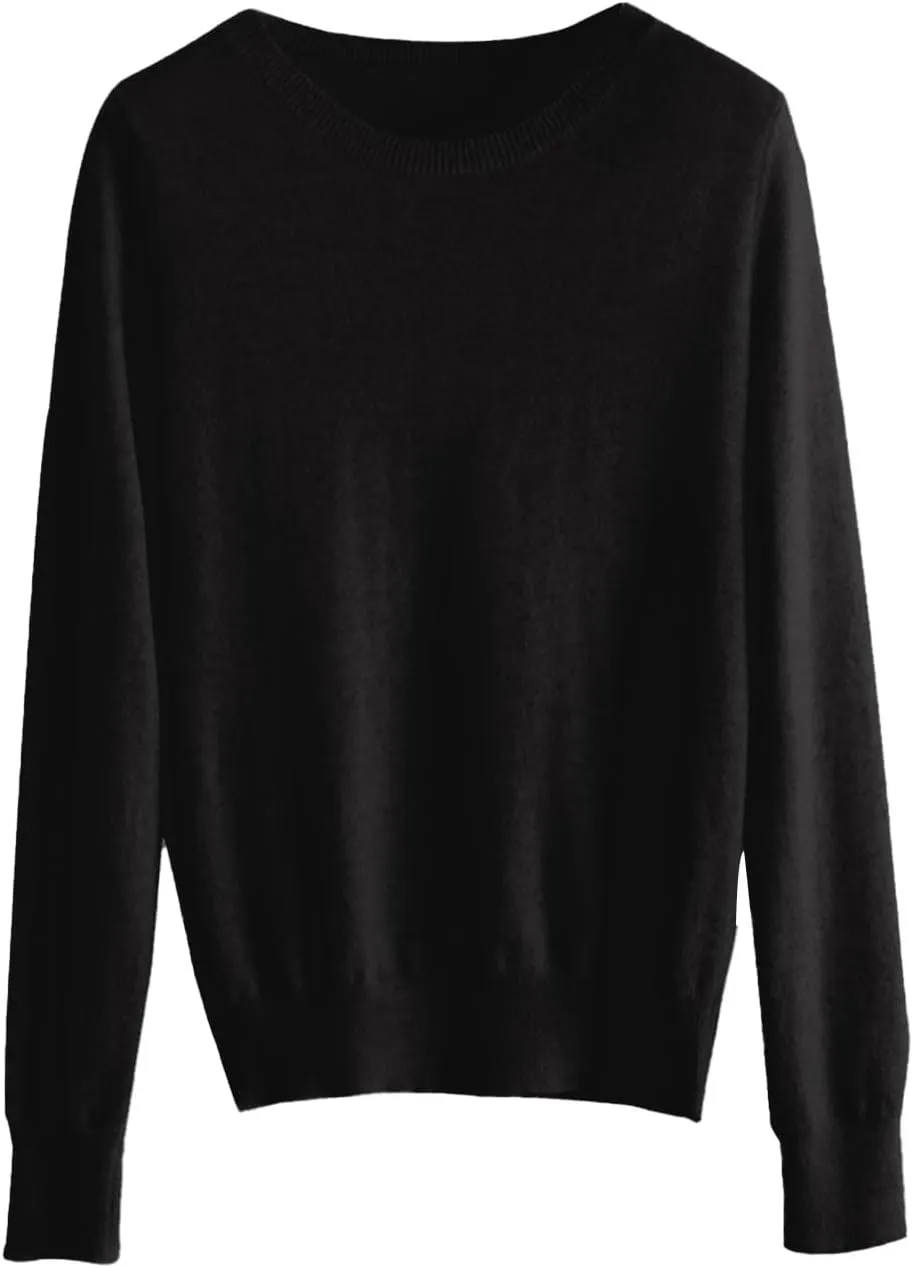Cashmere Sweaters for Women Cozy Long Sleeve Crew Neck Pullover Tops Lightweight Knit Wool Sweater Winter Outfits