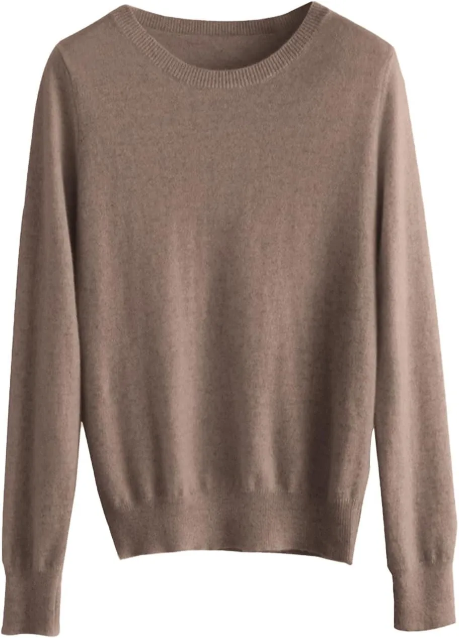 Cashmere Sweaters for Women Cozy Long Sleeve Crew Neck Pullover Tops Lightweight Knit Wool Sweater Winter Outfits