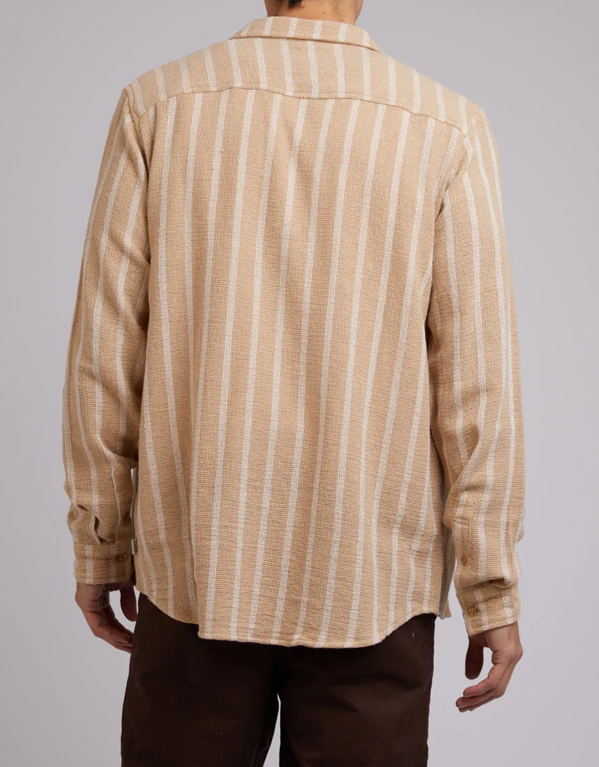 Coen Long Sleeve Shirt Tan Stripe