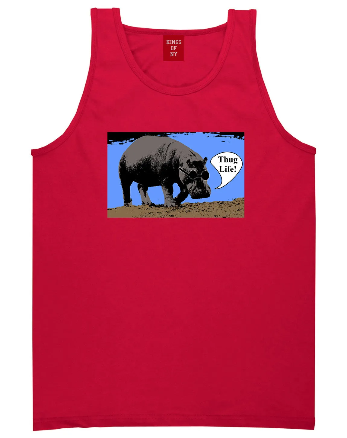 Cool Hippo Thug Life Funny Mens Tank Top Shirt