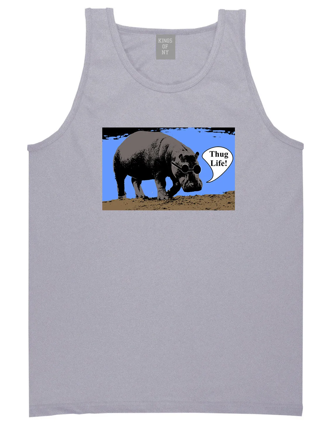 Cool Hippo Thug Life Funny Mens Tank Top Shirt