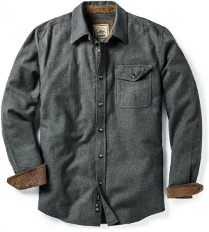 CQR Men's All Cotton Flannel Shirt, Long Sleeve Casual Button Down Plaid Shirt, Brushed Soft Outdoor Tactical Work Shirts
