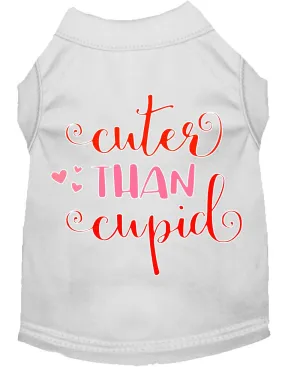 Cuter Than Cupid Screen Print Dog Shirt White Lg (14)