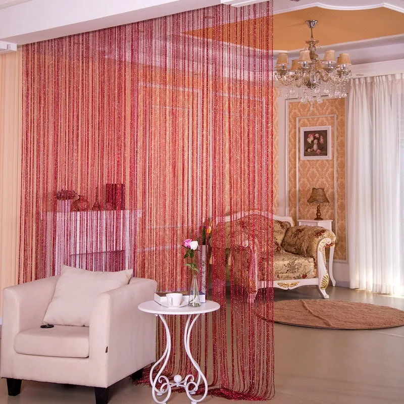 Door Curtain Devider Silver Thread Curtain Partition Curtain Hanging Curtain Window