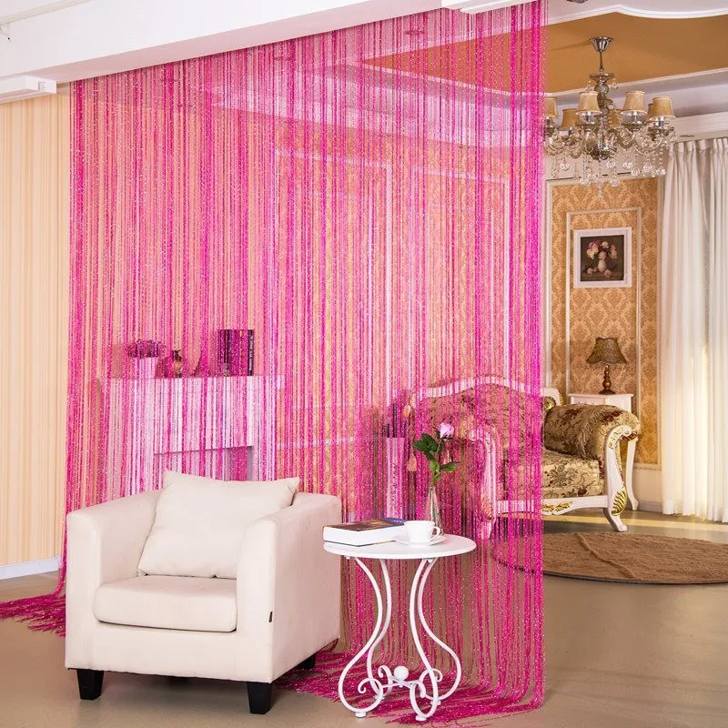 Door Curtain Devider Silver Thread Curtain Partition Curtain Hanging Curtain Window
