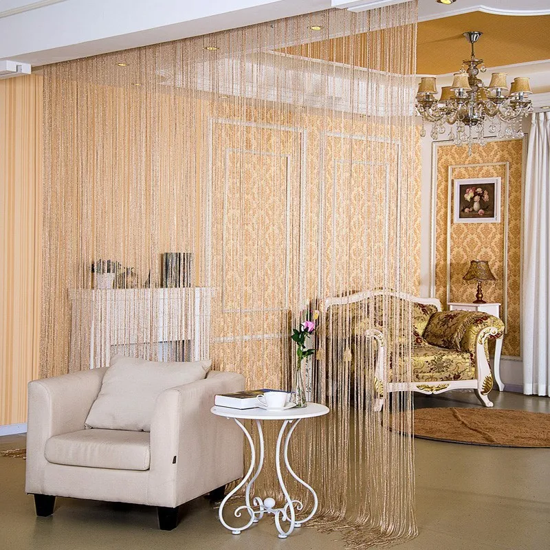 Door Curtain Devider Silver Thread Curtain Partition Curtain Hanging Curtain Window
