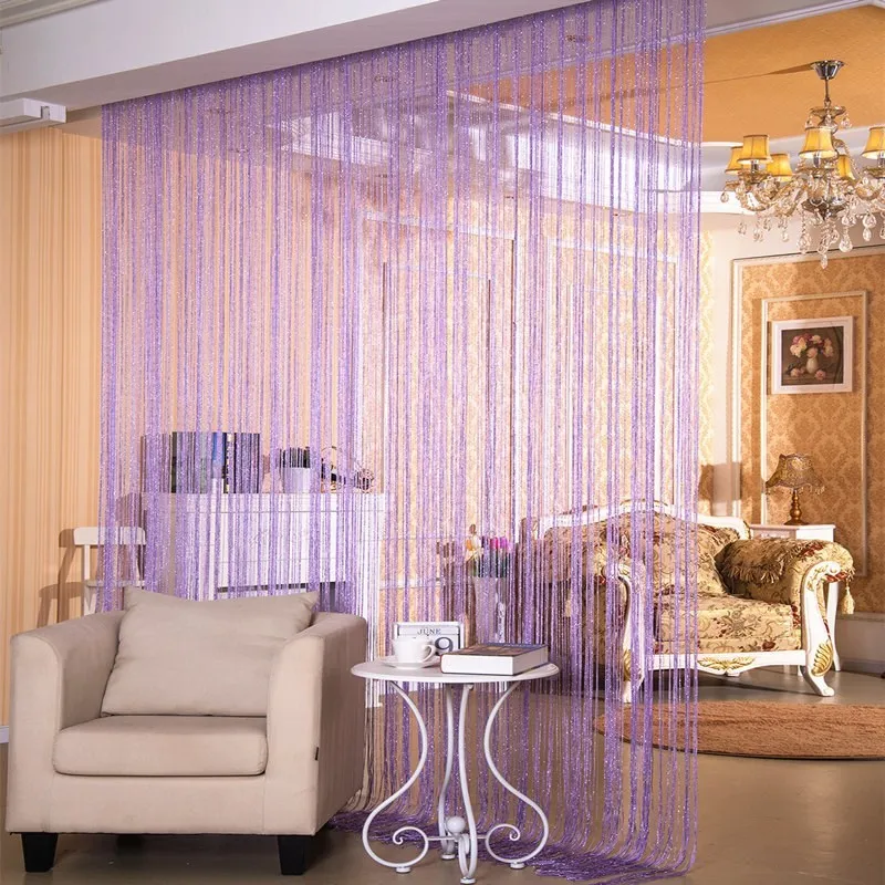 Door Curtain Devider Silver Thread Curtain Partition Curtain Hanging Curtain Window