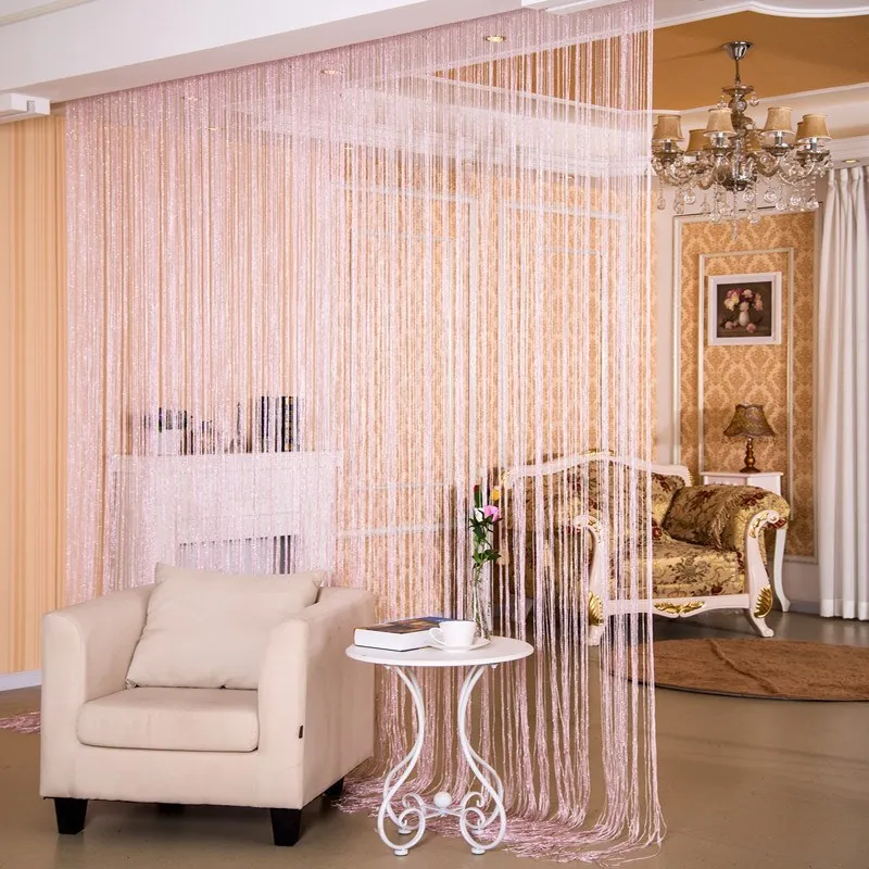 Door Curtain Devider Silver Thread Curtain Partition Curtain Hanging Curtain Window