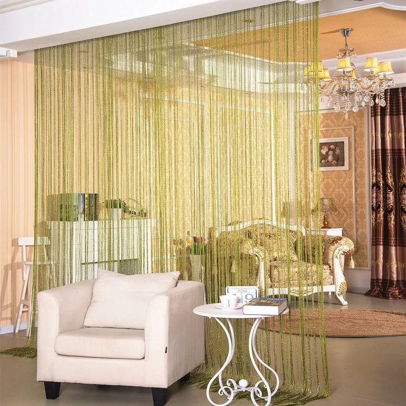 Door Curtain Devider Silver Thread Curtain Partition Curtain Hanging Curtain Window