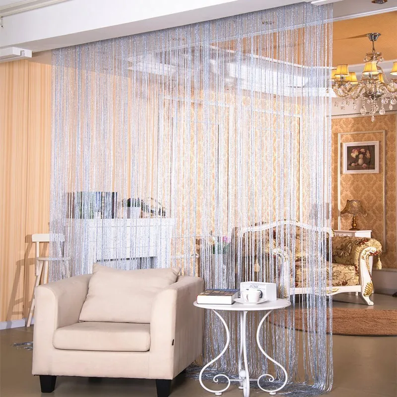 Door Curtain Devider Silver Thread Curtain Partition Curtain Hanging Curtain Window