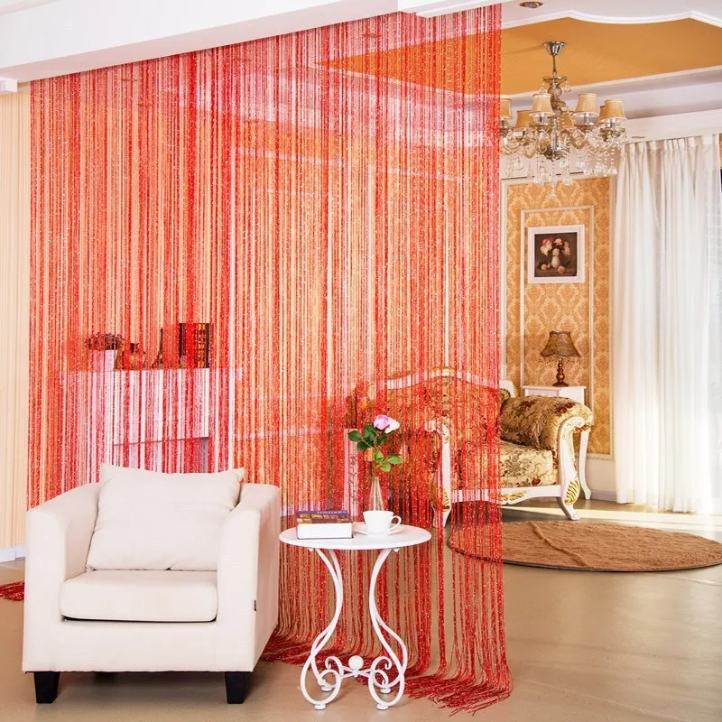 Door Curtain Devider Silver Thread Curtain Partition Curtain Hanging Curtain Window