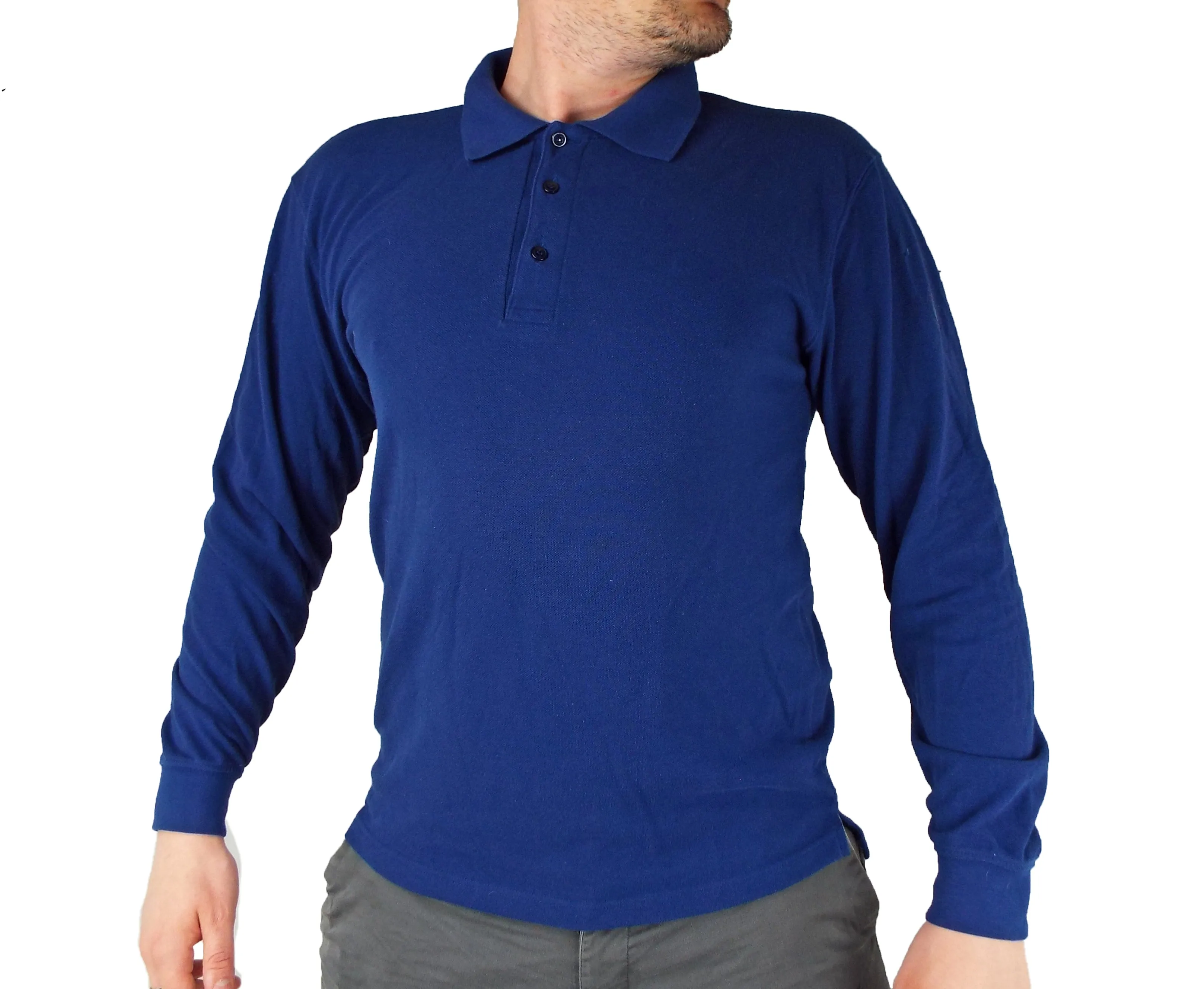 Dutch Military - Blue Long Sleeve Polo Shirt - Grade 1