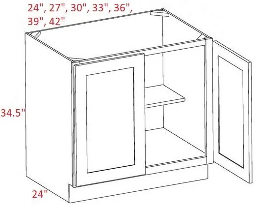 EB22-B30-FH Elegant Dove Assembled 30" Base Cabinet