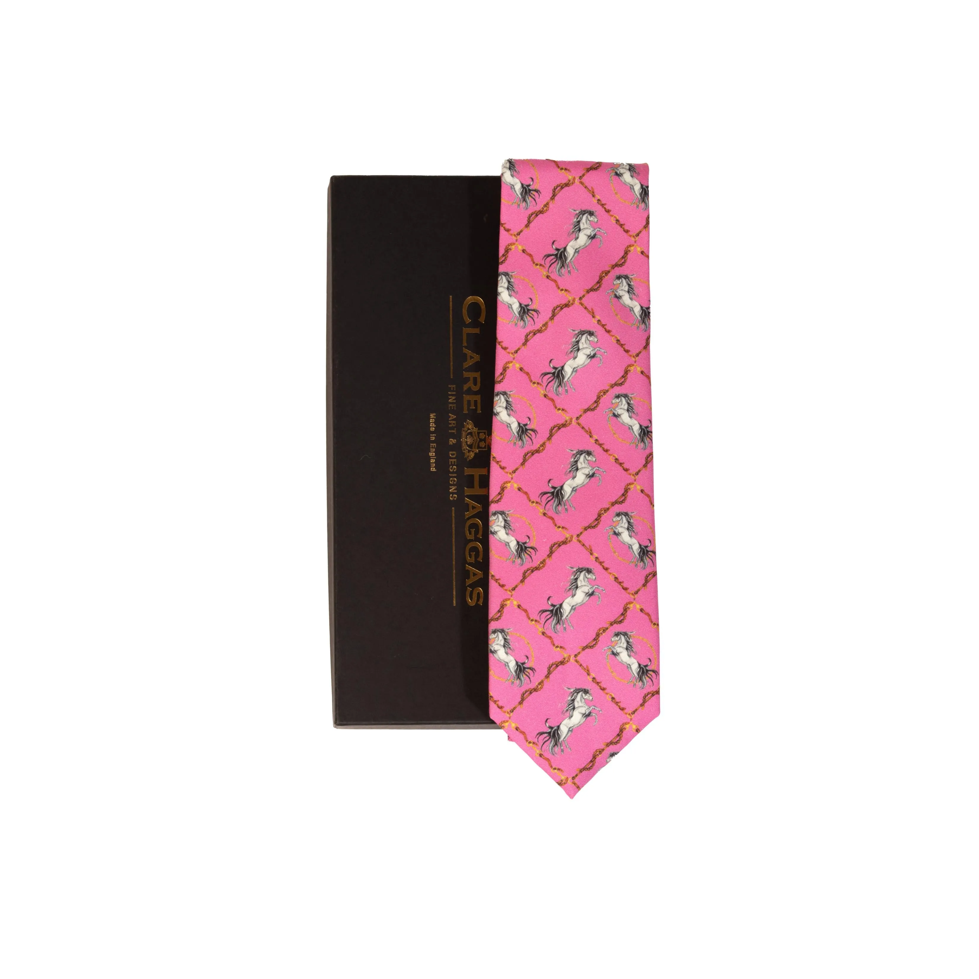 Equestrian Hot Pink Gentlemen's Pure Silk Tie