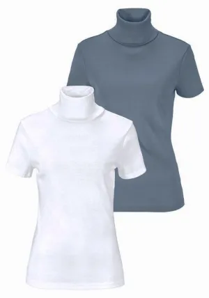 Flashlights Shirt, Dusty Blue/White