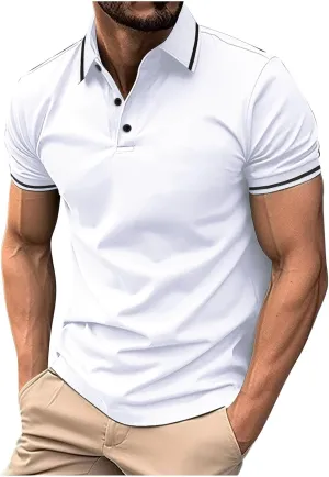 generic Mens Casual Short Sleeve Golf Polos Shirts Stylish Men Dress Tshirts Business Guys Summer Tops Clothing Regular Fit