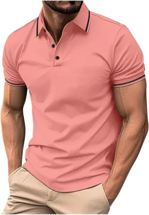 generic Mens Casual Short Sleeve Golf Polos Shirts Stylish Men Dress Tshirts Business Guys Summer Tops Clothing Regular Fit