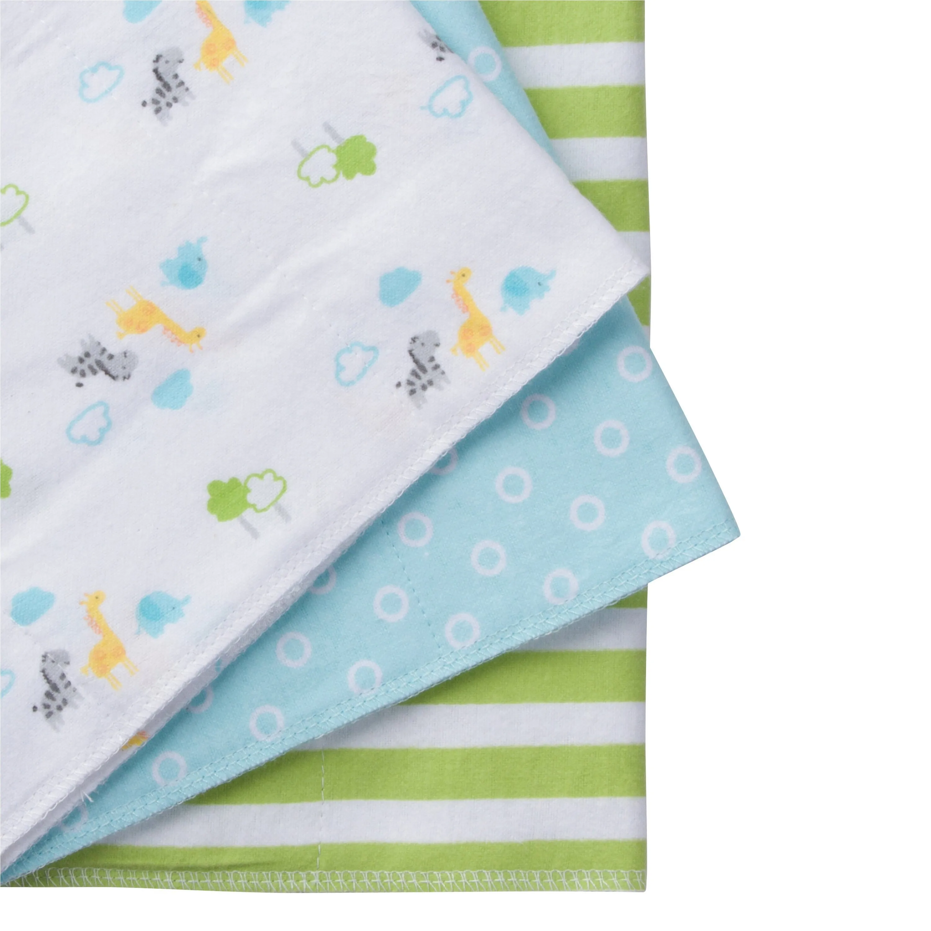 Gerber Newborn Baby Unisex Assorted Flannel Burp Cloths, 3-Pack