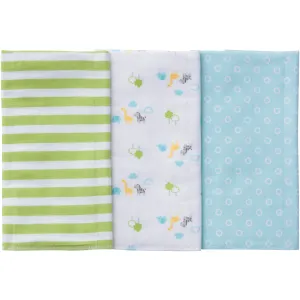 Gerber Newborn Baby Unisex Assorted Flannel Burp Cloths, 3-Pack