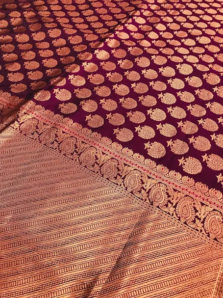 Gorgeous Floral Design Soft Silk Saree With Tassels For Women