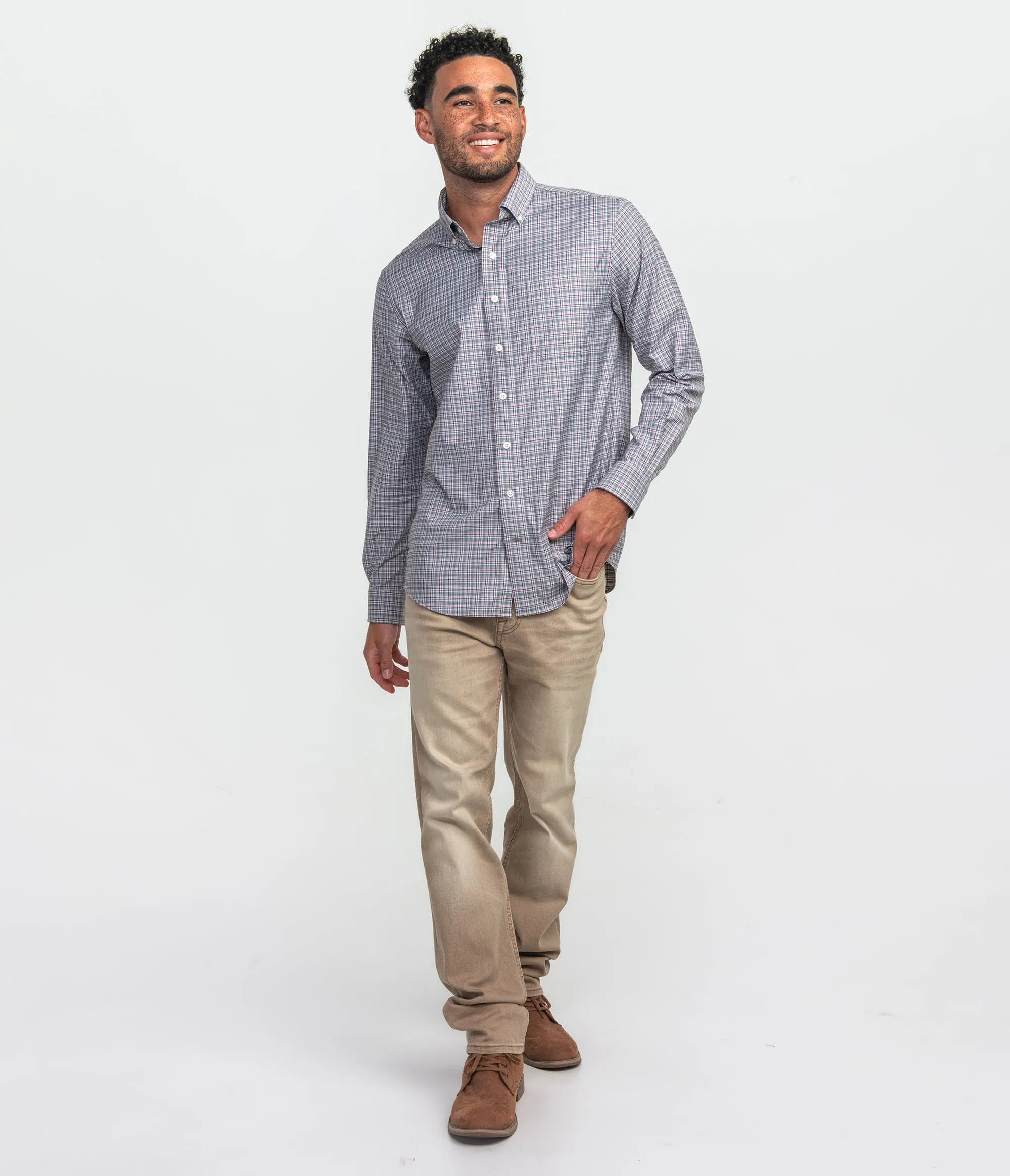 Henderson Plaid LS - Memorial Gray