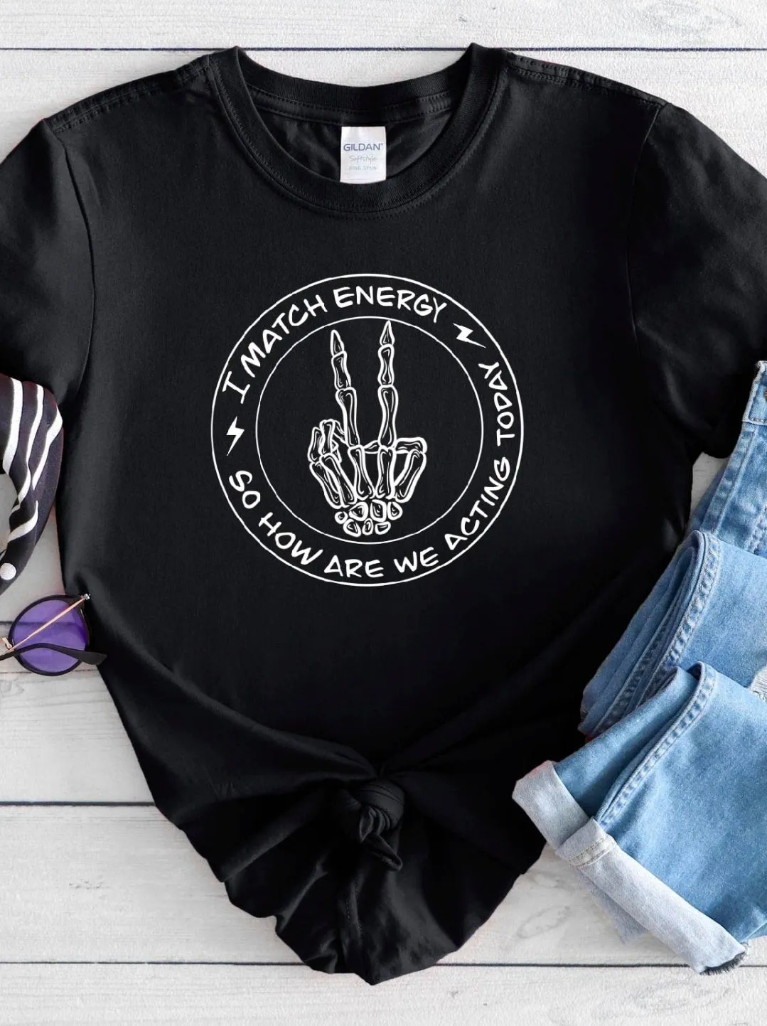 I match energy tee- black