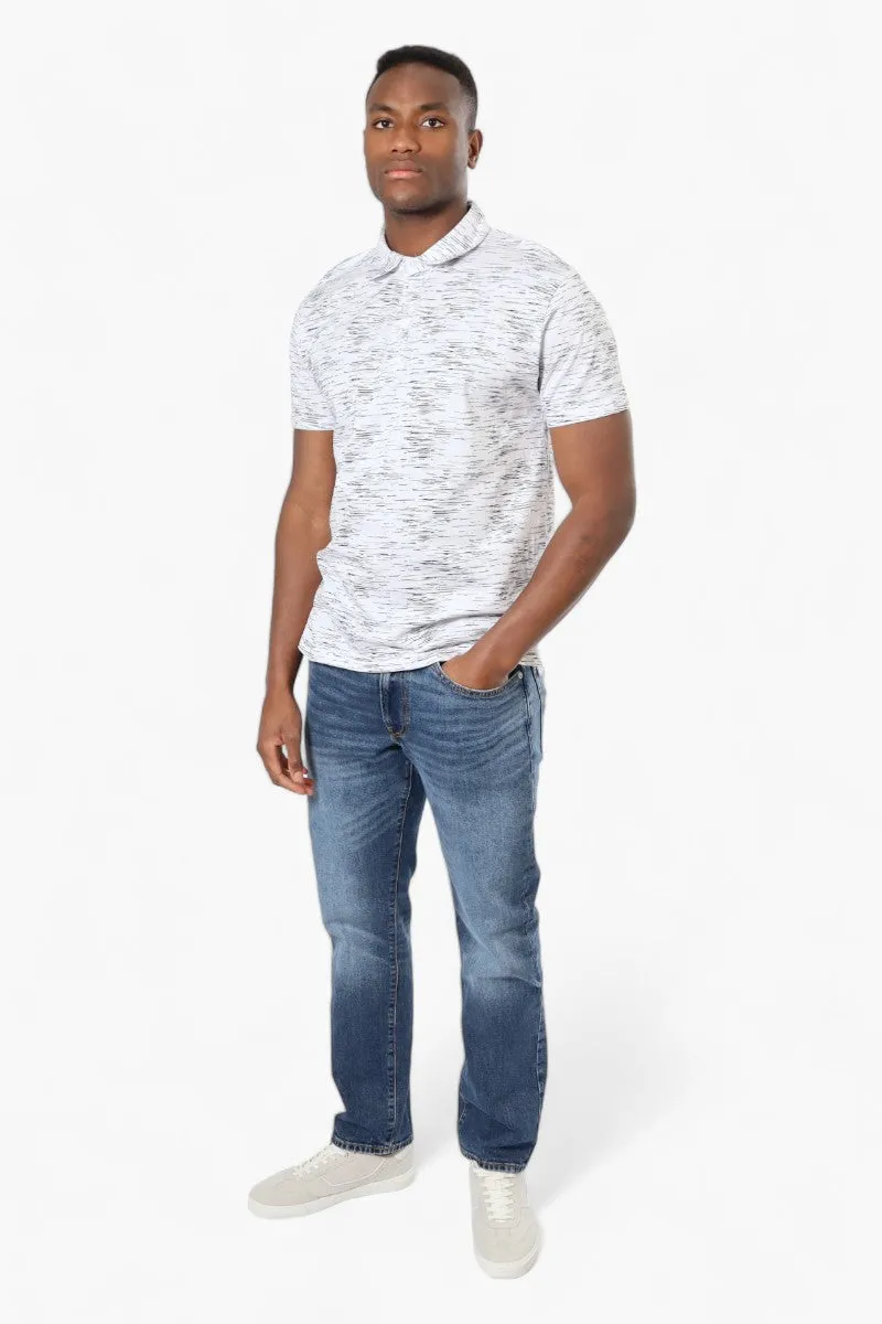 Jay Y. Ko Patterned Button Up Polo Shirt - White