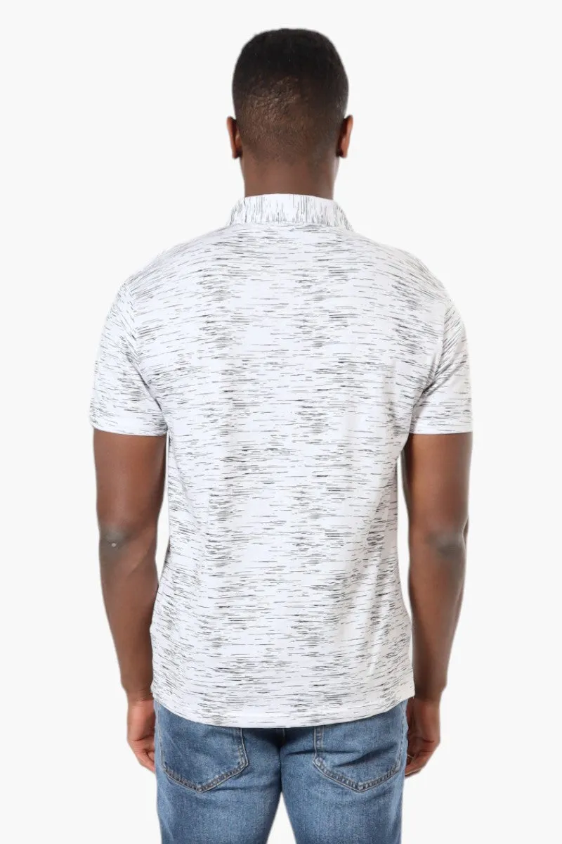Jay Y. Ko Patterned Button Up Polo Shirt - White