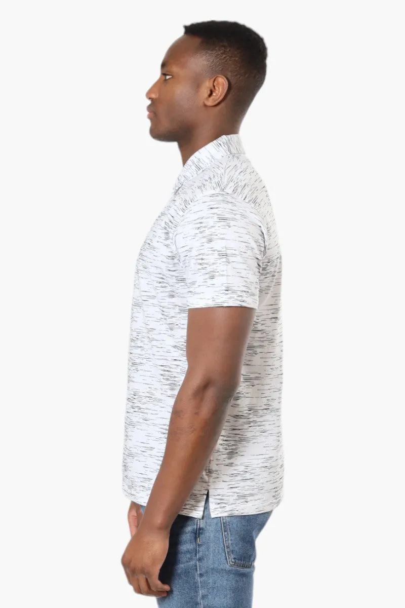 Jay Y. Ko Patterned Button Up Polo Shirt - White