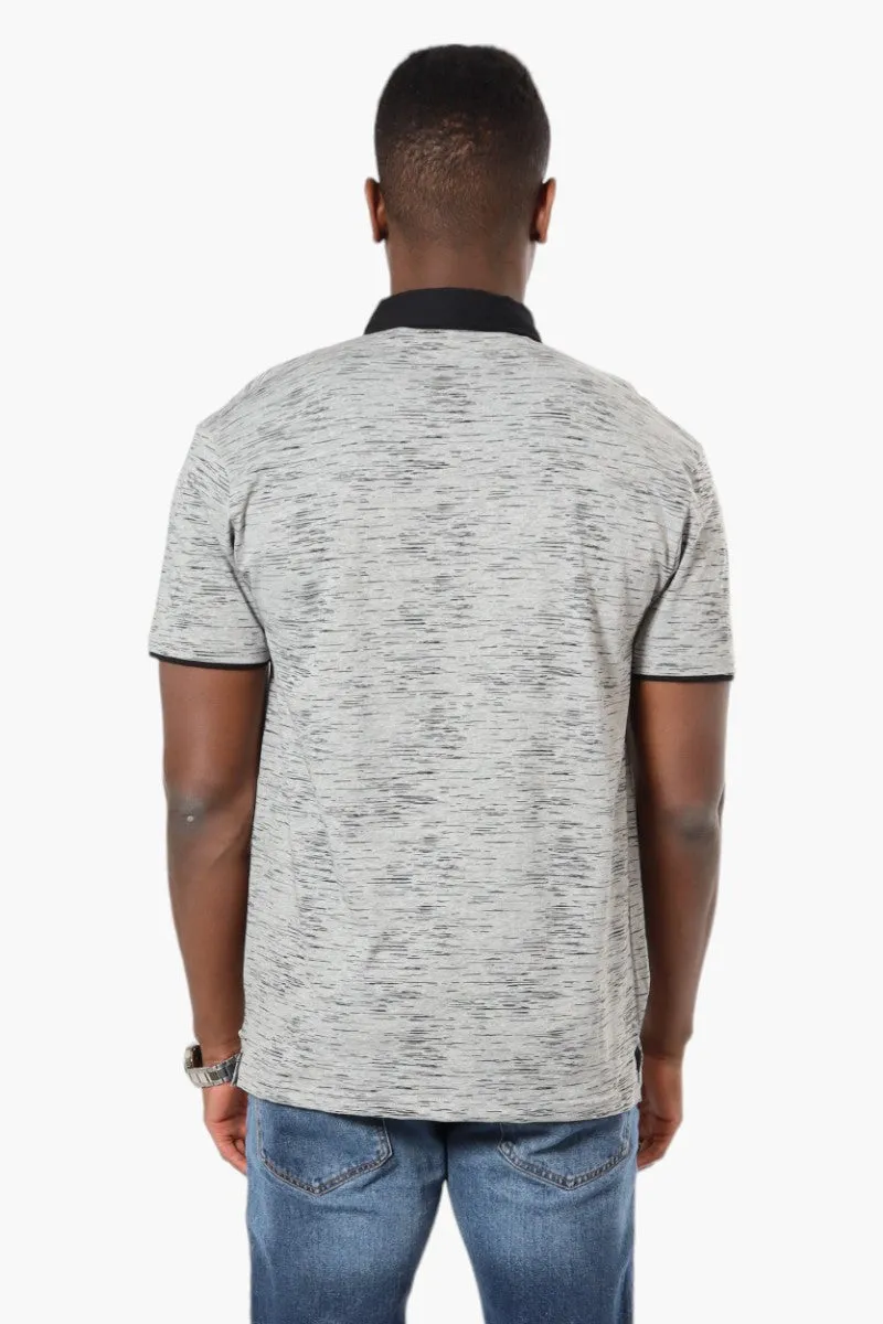 Jay Y. Ko Patterned Front Pocket Polo Shirt - Grey