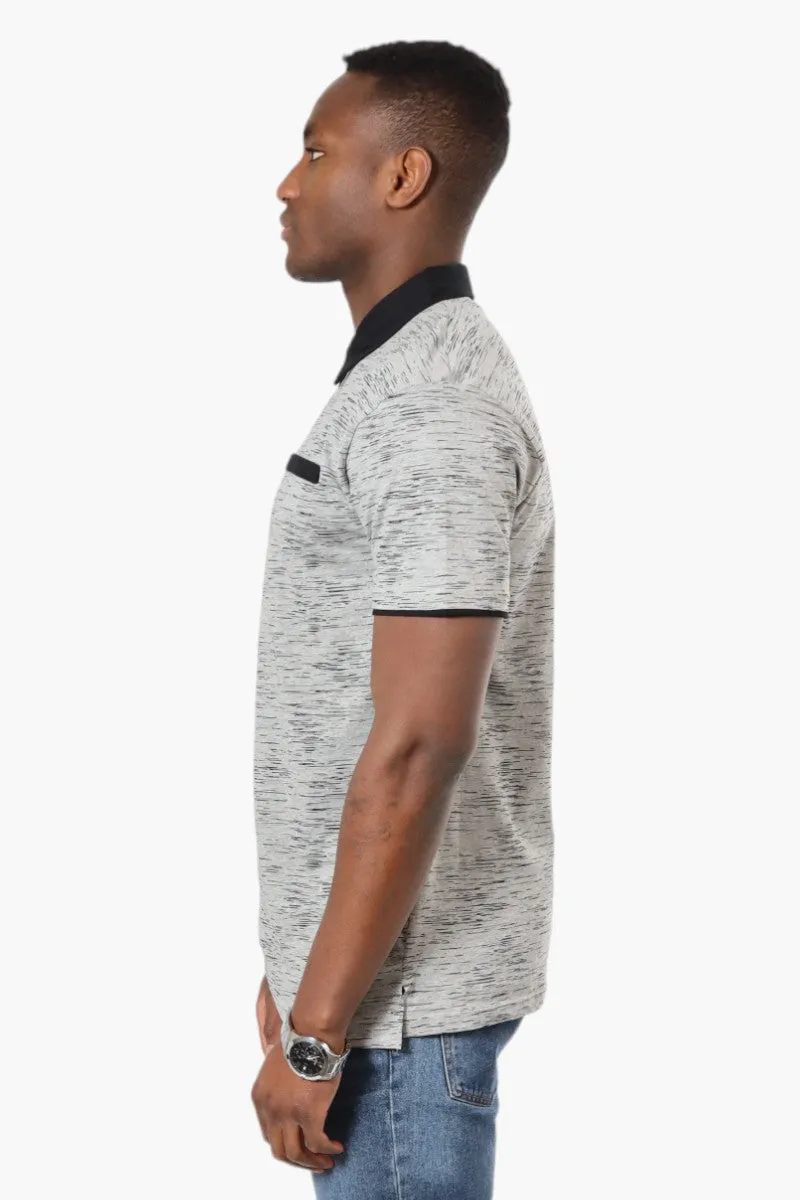 Jay Y. Ko Patterned Front Pocket Polo Shirt - Grey