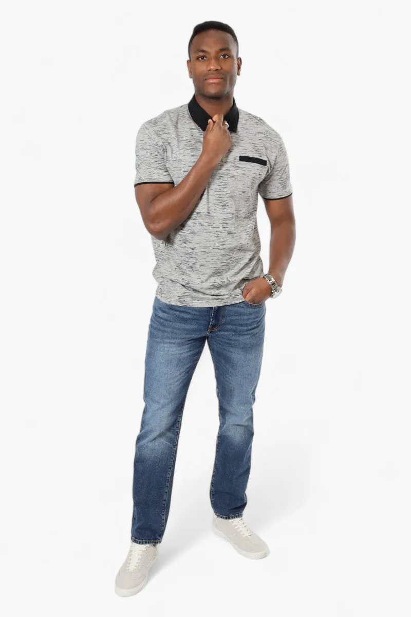 Jay Y. Ko Patterned Front Pocket Polo Shirt - Grey