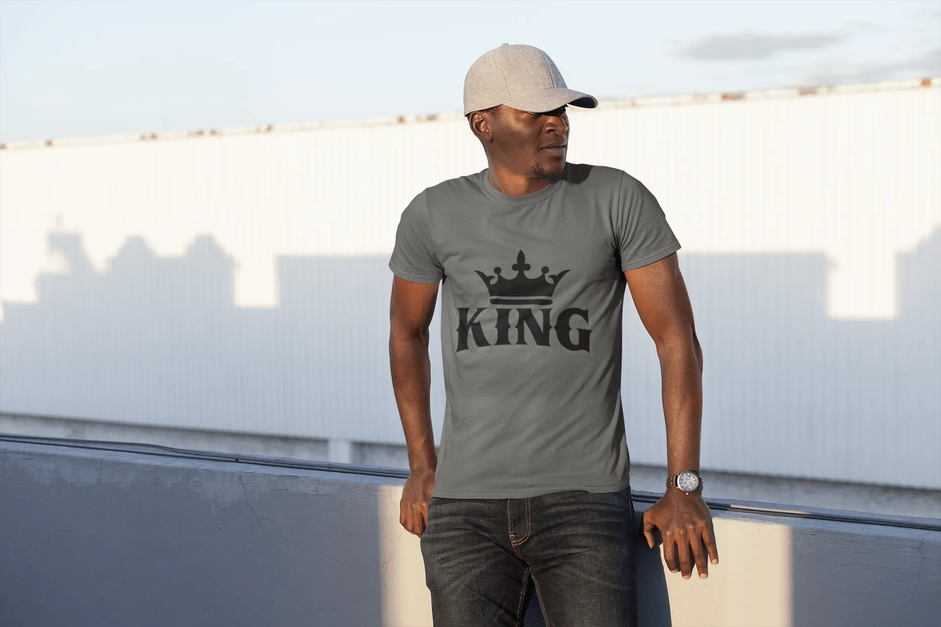 King w/ Crown (Black) Short-Sleeve Unisex T-Shirt