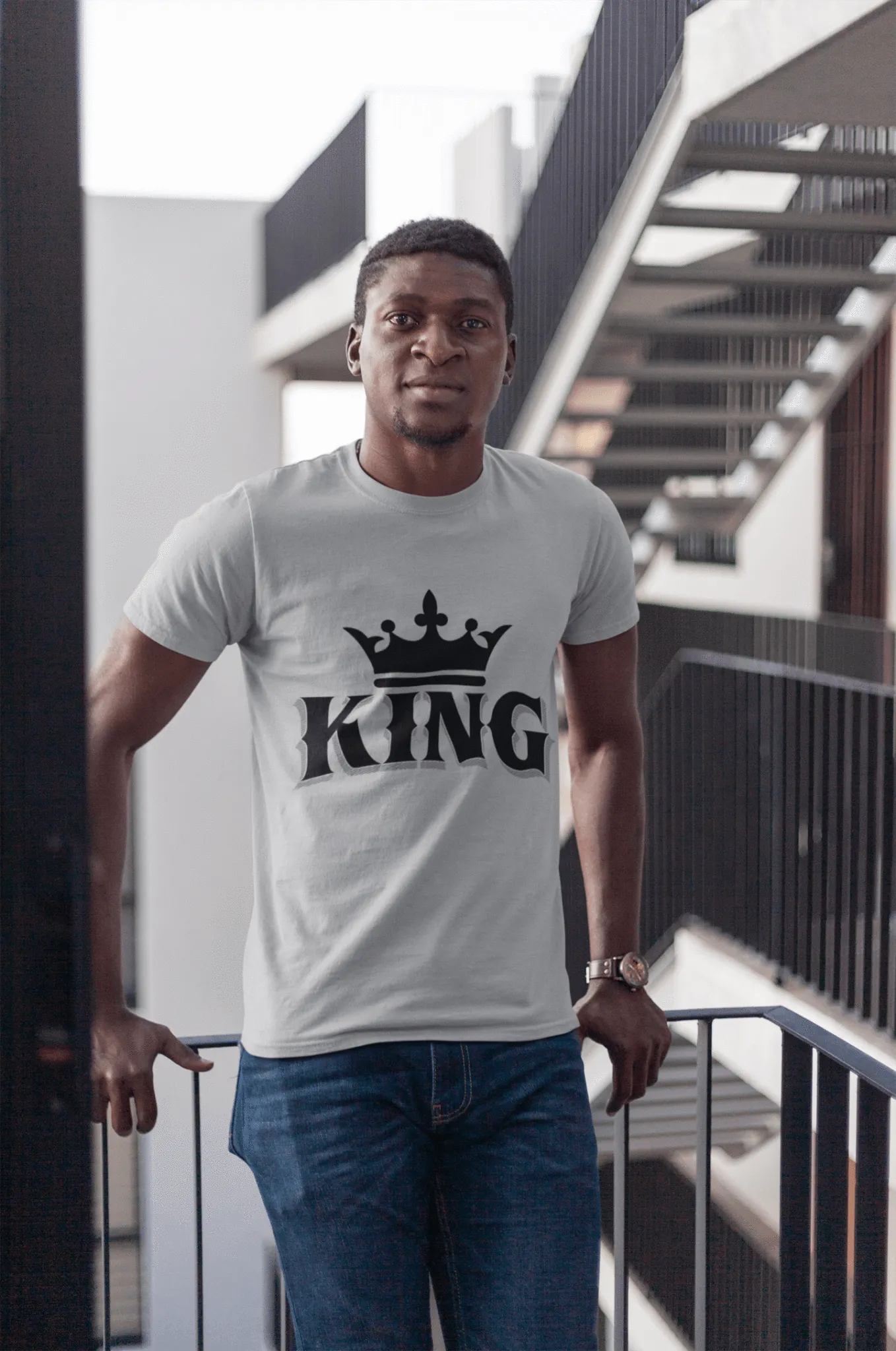 King w/ Crown (Black) Short-Sleeve Unisex T-Shirt