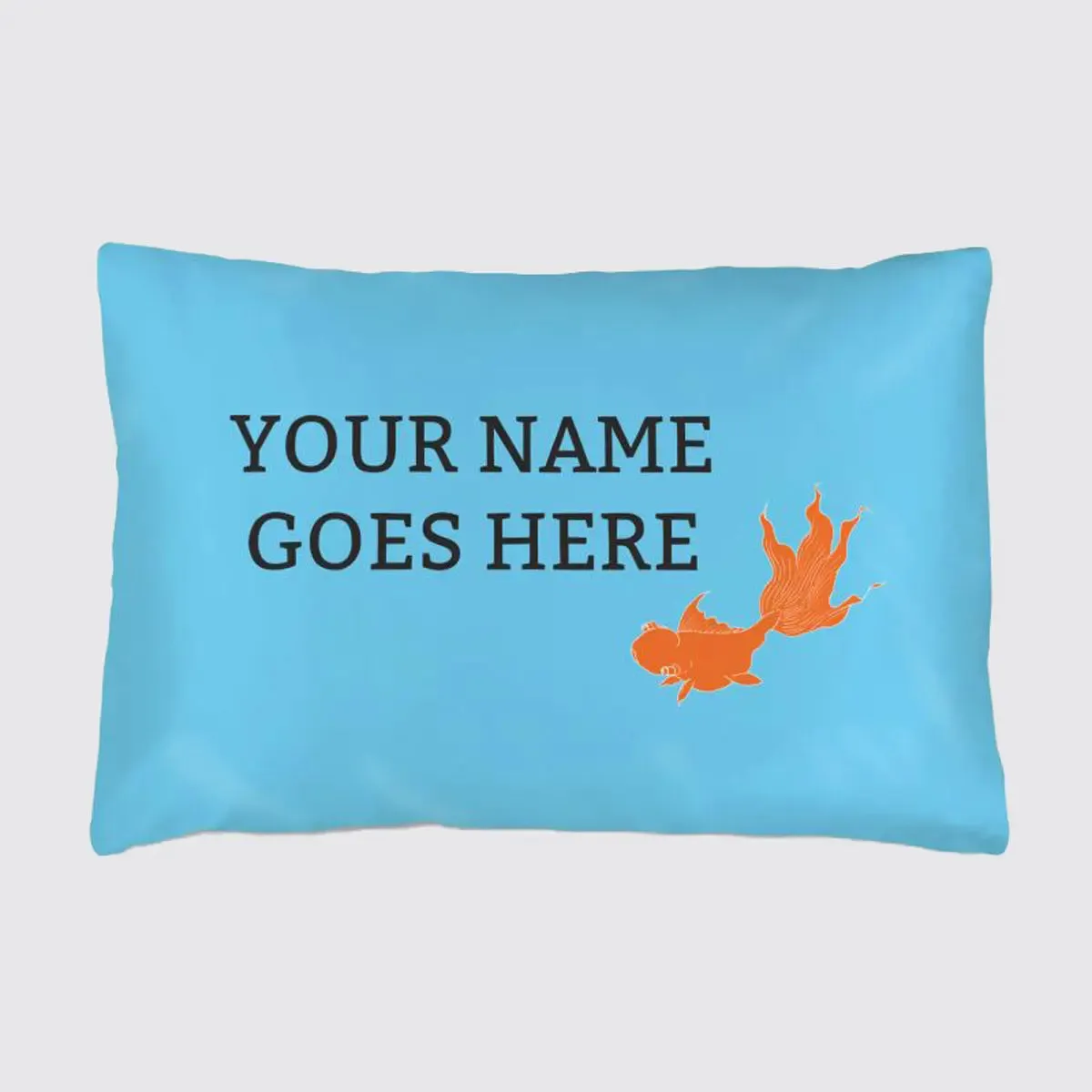 Koi on Blue Silk Pillowcase