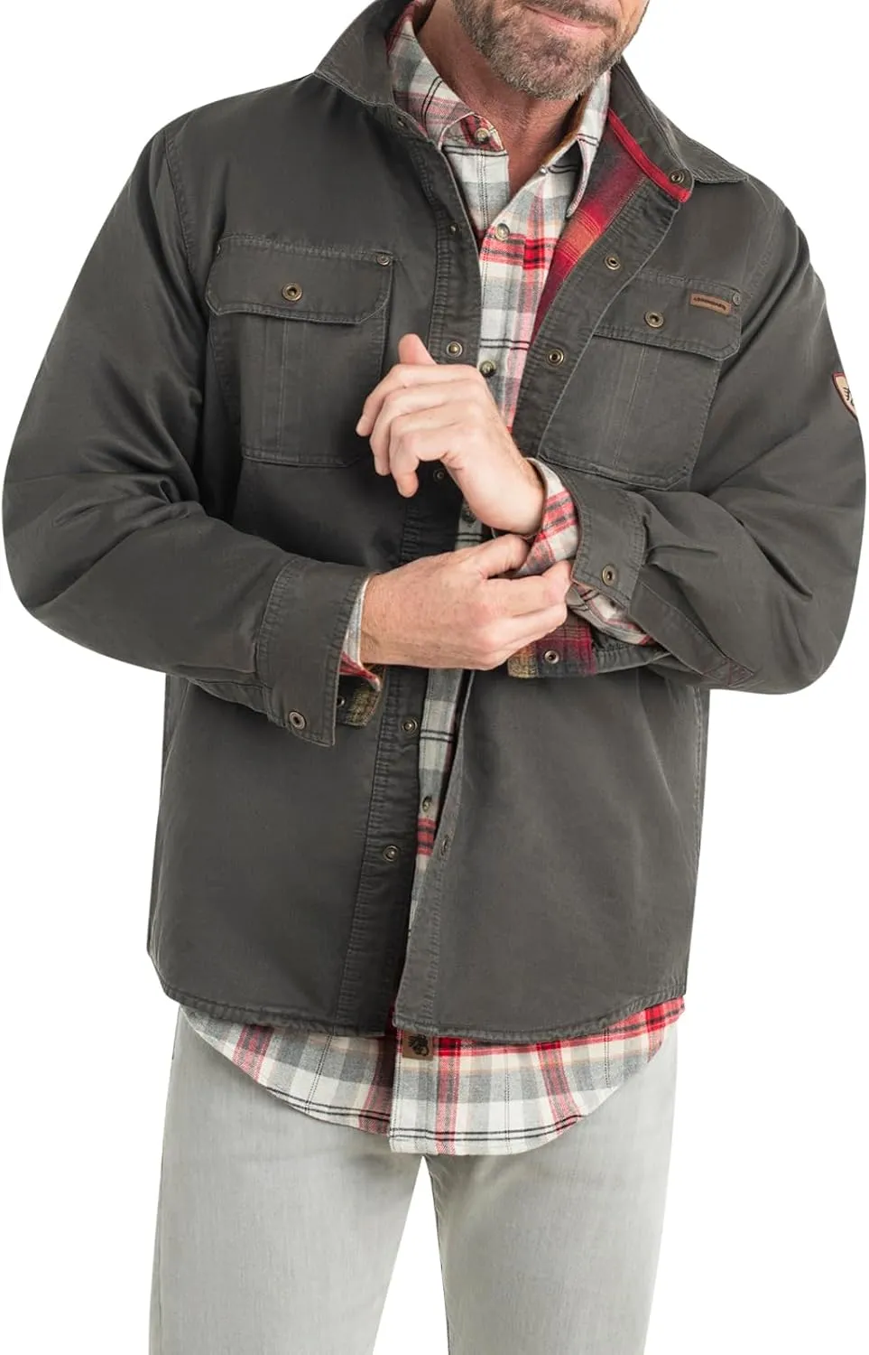 Legendary Whitetails Journeyman Shirt Jacket, Flannel Lined Shacket for Men, Water-Resistant Coat Rugged Fall Clothing