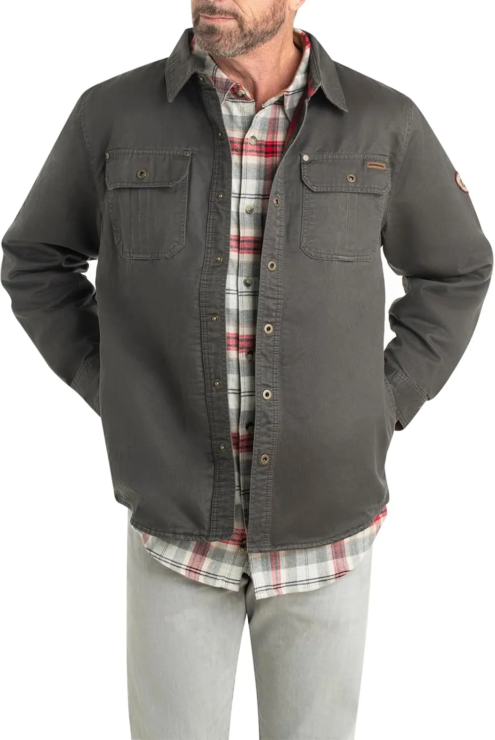 Legendary Whitetails Journeyman Shirt Jacket, Flannel Lined Shacket for Men, Water-Resistant Coat Rugged Fall Clothing