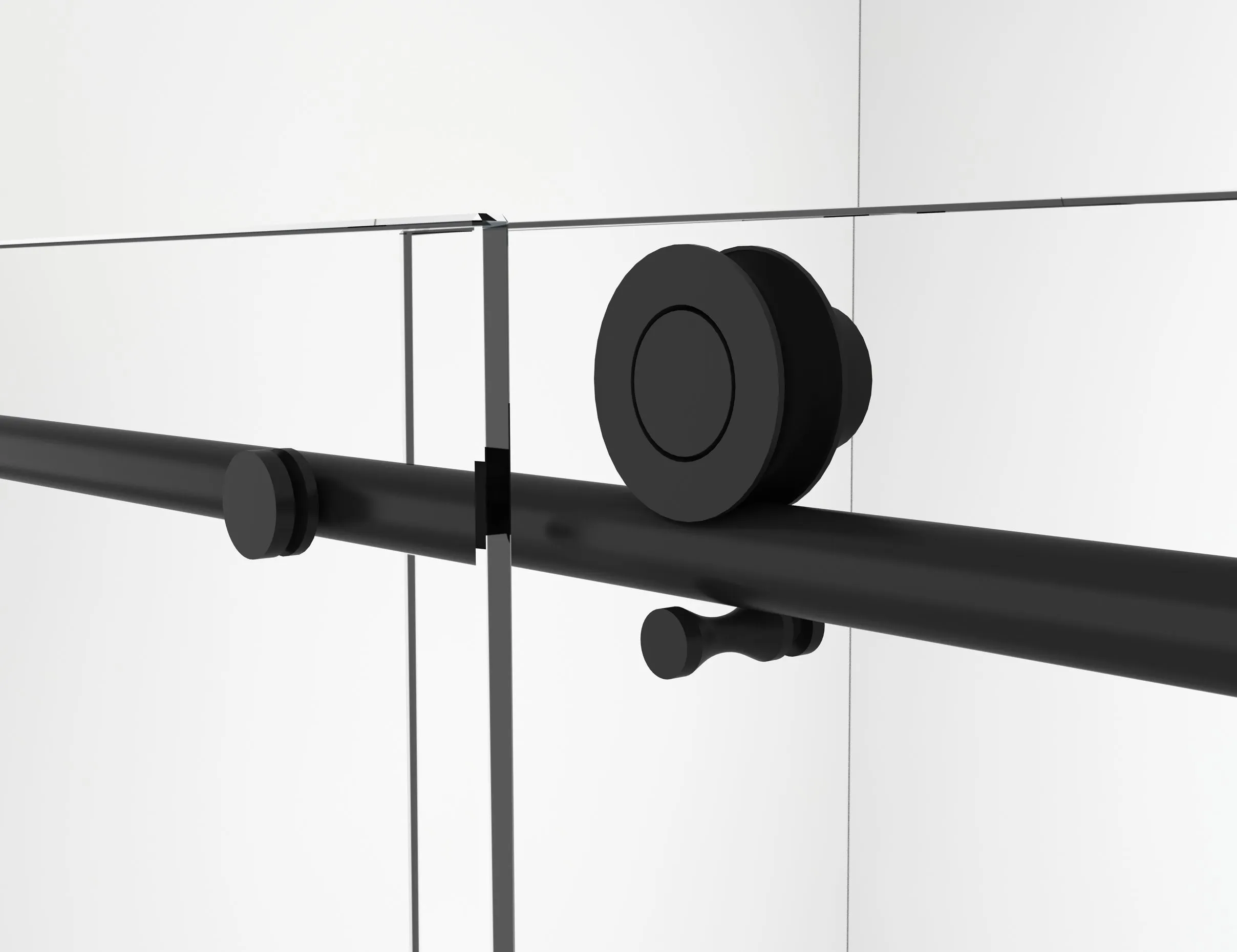 Legion 60 x 65 in. Frameless Sliding Shower Door with Black Hardware