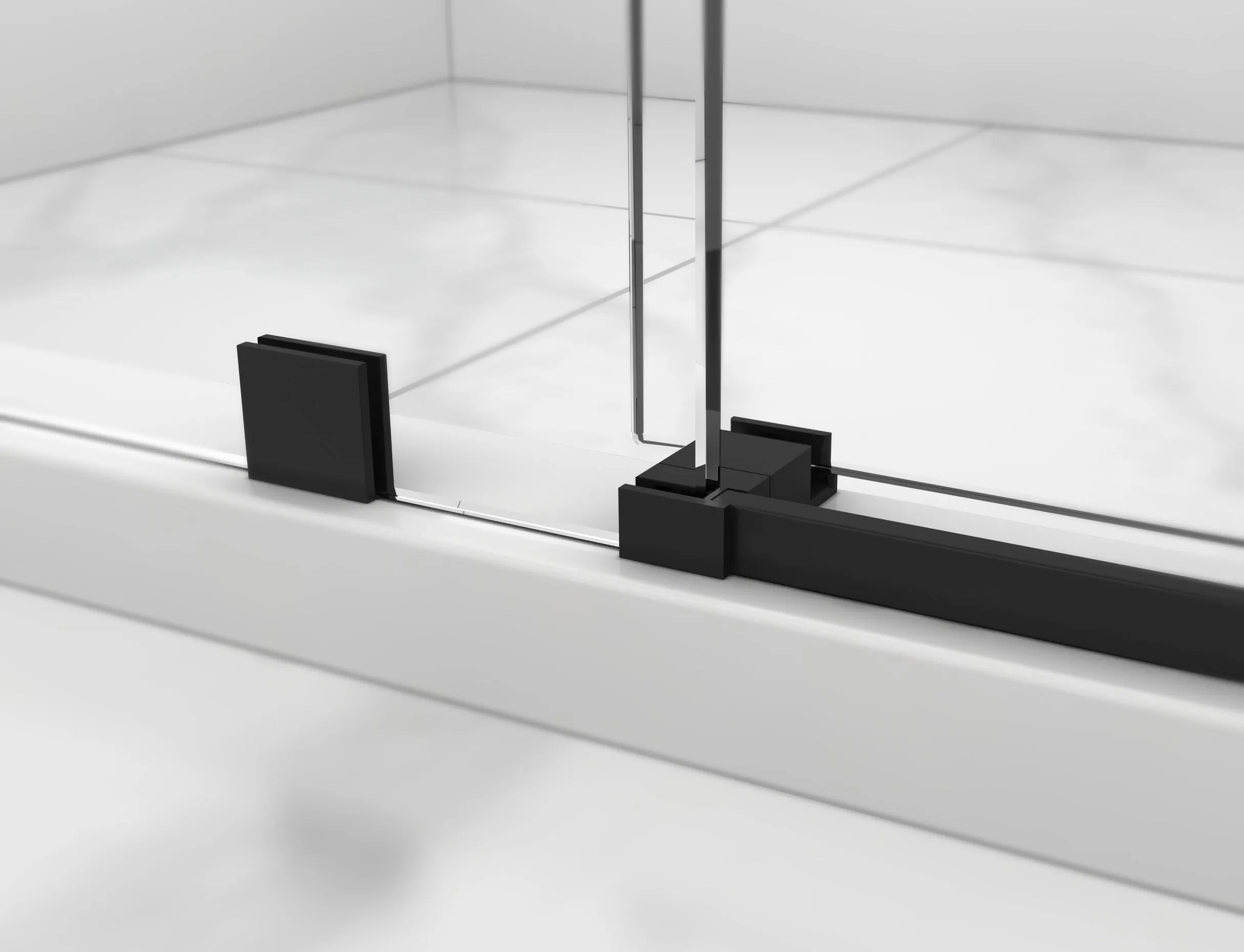 Legion 60 x 65 in. Frameless Sliding Shower Door with Black Hardware